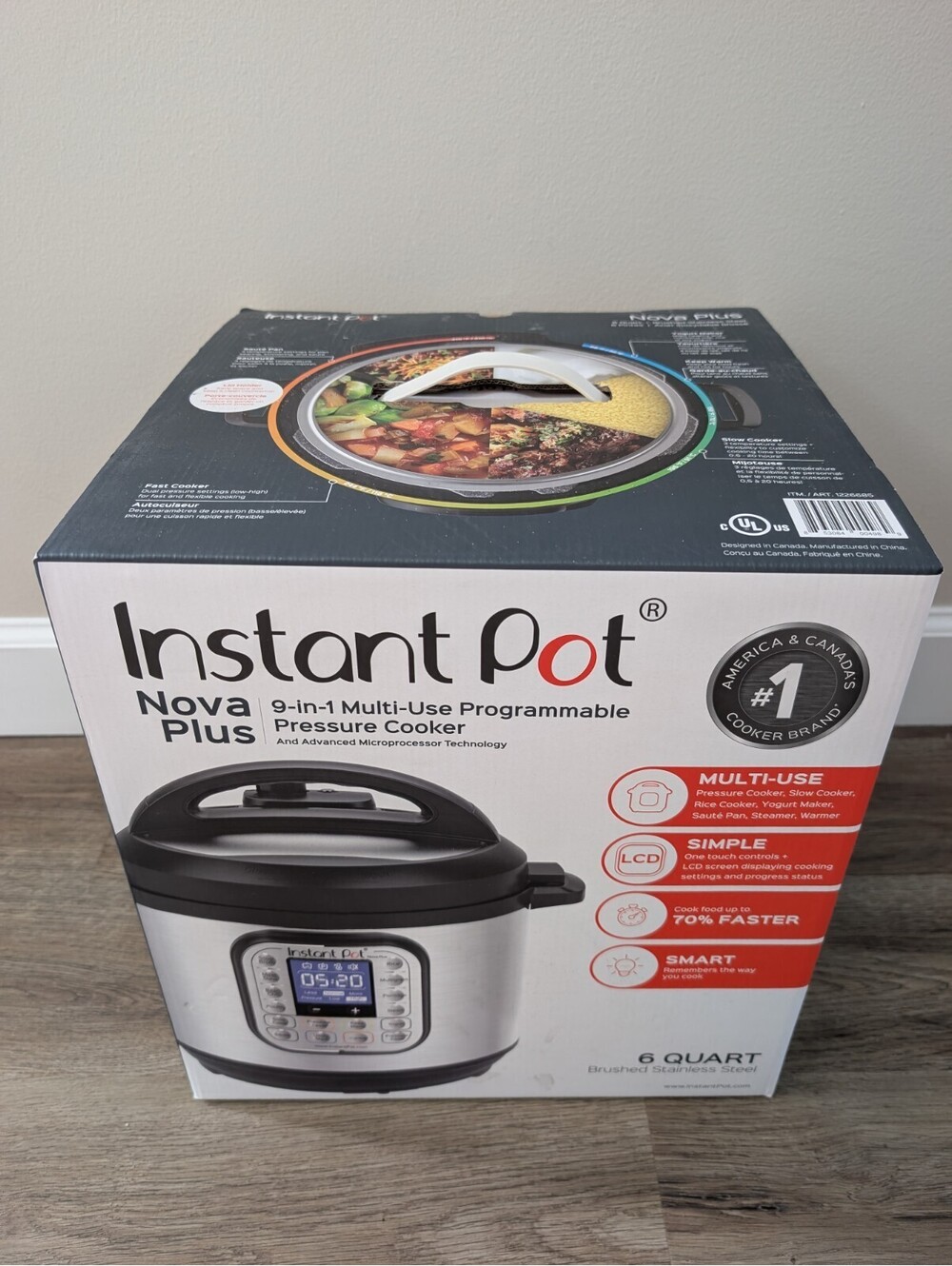 NIB INSTANT POT Nova Plus 60 9-in-1 Pressure Cooker 6 Quart